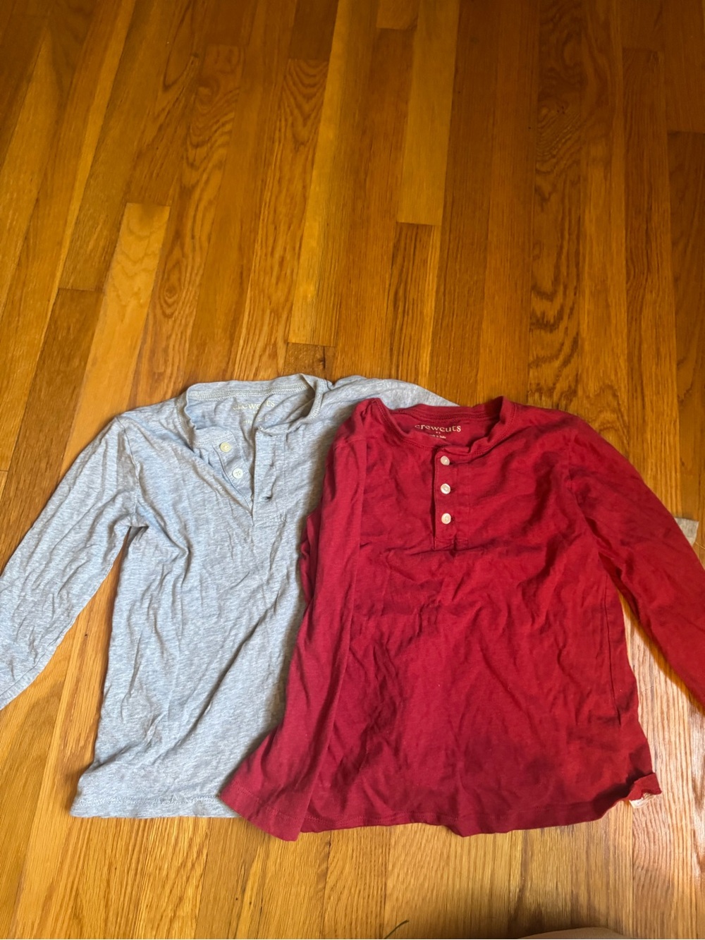 Crewcuts Long-Sleeve Henley Top Duo in Red and Gray